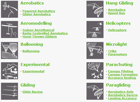 wag modalidades deportes aéreos