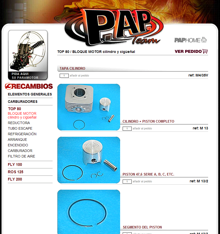 tienda recambios papteam recambios TOP 80