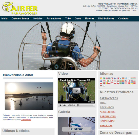 nueva web paramotores airfer