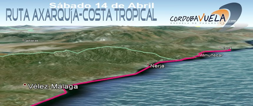 ruta paramotor axarquia costa tropical Ruta Axarquía   Costa tropical