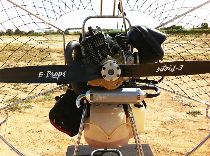 Polini Thor 200 con hélice E-Props 130. paramotor e props Hélice PlugnFly de E Props